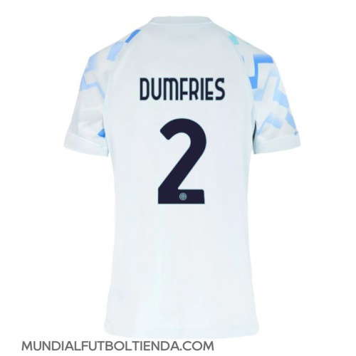 Camiseta Inter Milan Denzel Dumfries #2 Segunda Equipación Replica 2025-26 para mujer mangas cortas